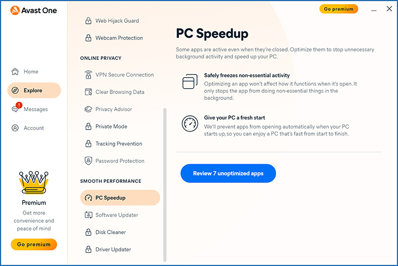 PC Speedup de Avast One