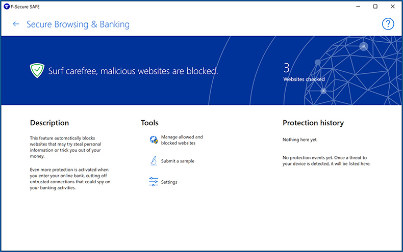 Navegación y banca segura F-Secure Anti-Virus