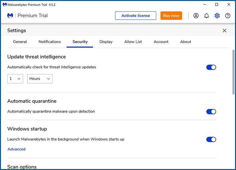 Funciones de seguridad Malwarebytes Premium