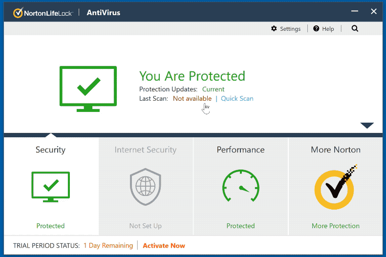 Apariencia de Norton AntiVirus Plus (GIF)