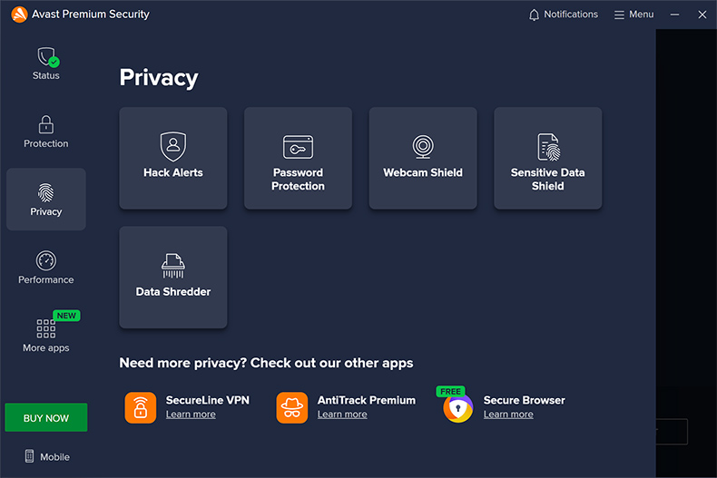 Avast Premium Security seguridad de la privacidad