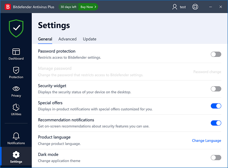 Configuración de Bitdefender Antivirus Plus