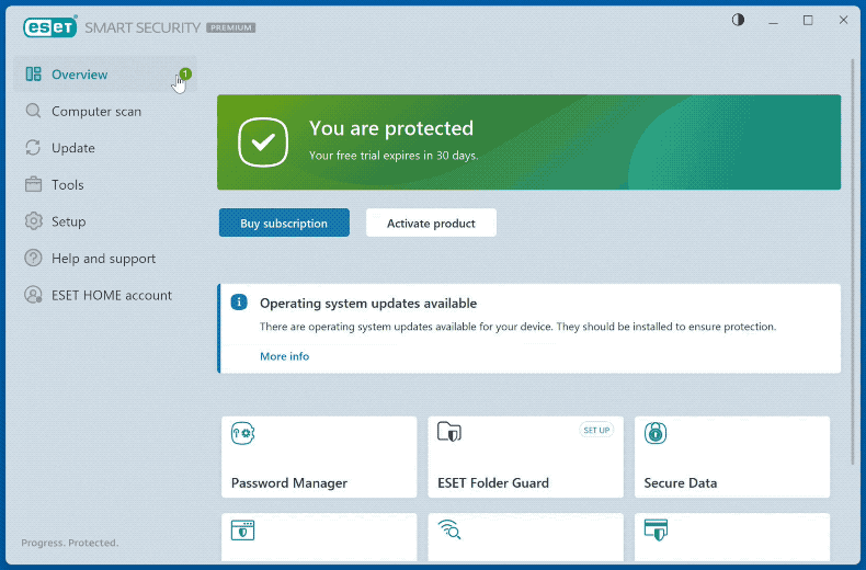 ESET Home Security Premium aparición