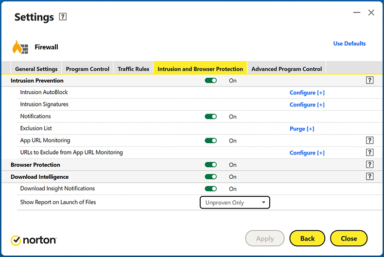 Protección de navegación web Norton AntiVirus Plus