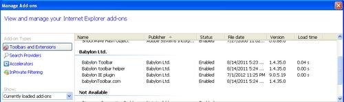 babylon toolbar internet explorer