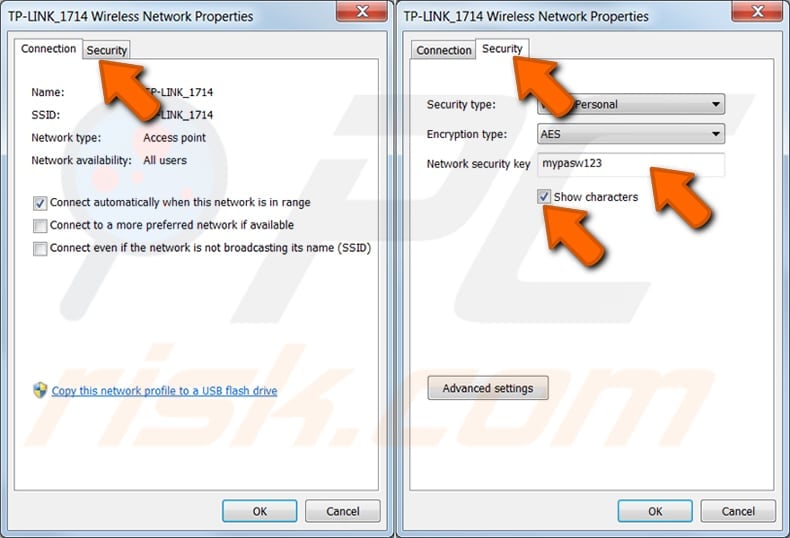 Encuentre la contraseña de WiFi de una red que conectó anteriormente en Windows 7 paso 4