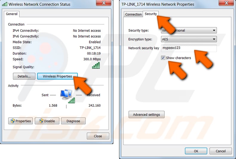 Encuentre su contraseña de WiFi en una PC con Windows en Windows 7 paso 3