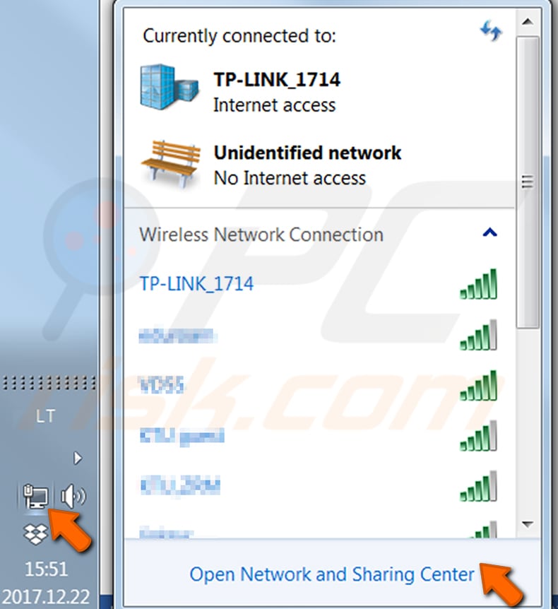 Encuentre su contraseña de WiFi en una PC con Windows en Windows 7 paso 1