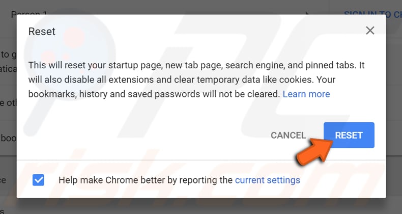 Haga que su Google Chrome sea más rápido con la herramienta de limpieza de Chrome paso 2