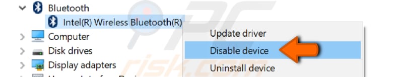 Volver a habilitar el dispositivo Bluetooth - paso 2