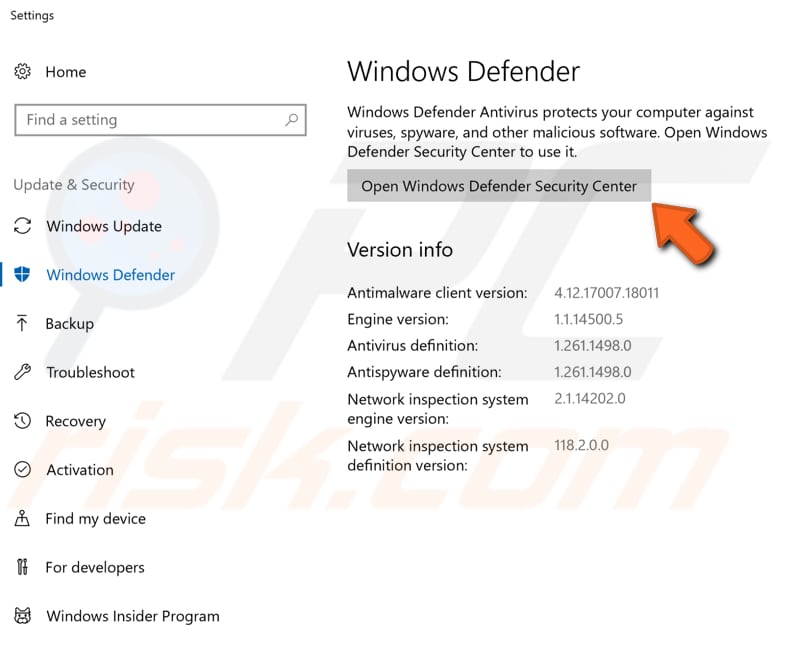 Desinstale el software antivirus de terceros - paso 2