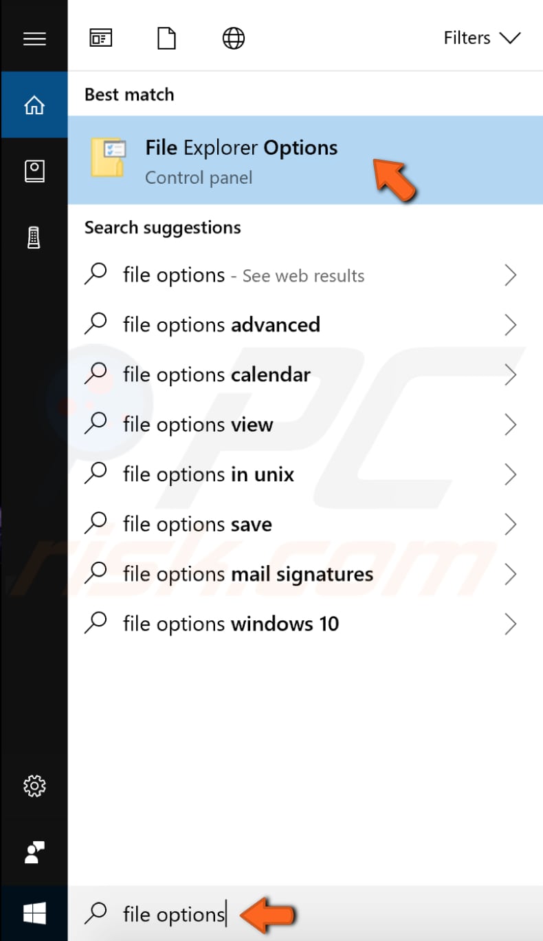 Deshabilitar miniaturas usando las opciones de File Explorer paso 1