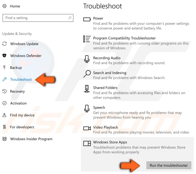 Ejecute el solucionador de problemas de Windows - paso 2