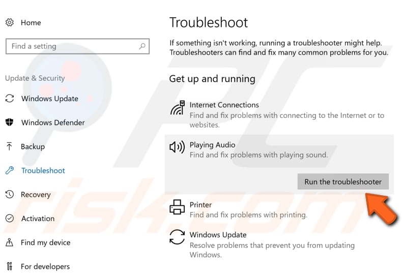 Ejecute el solucionador de problemas de Windows - paso 2