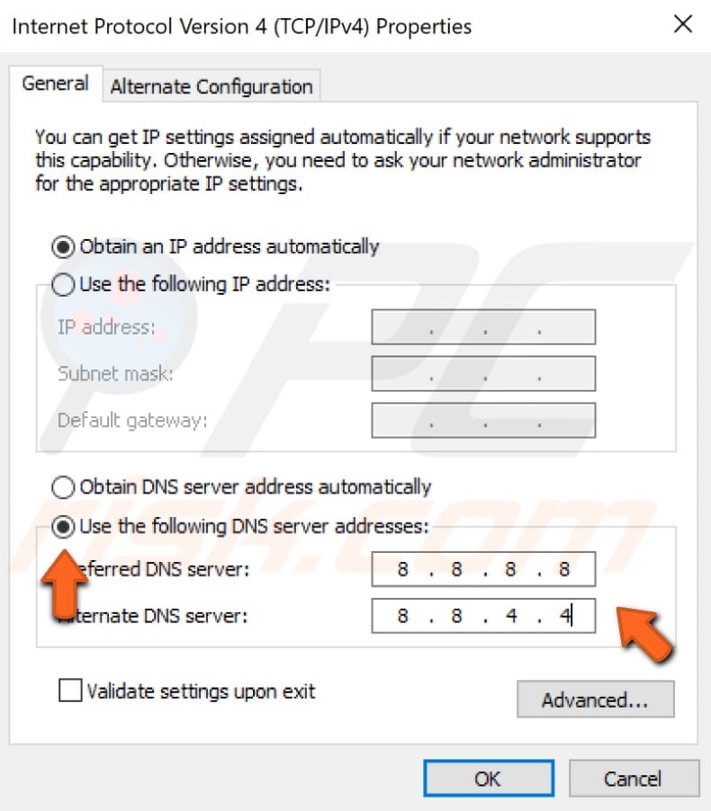 Cambiar el servidor DNS - paso 5