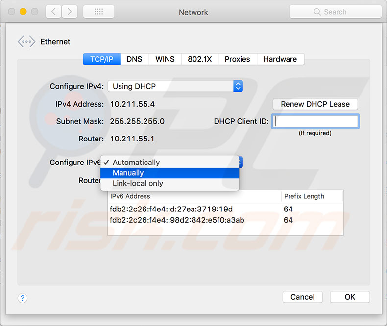 Deshabilitar IPv6 en MAC