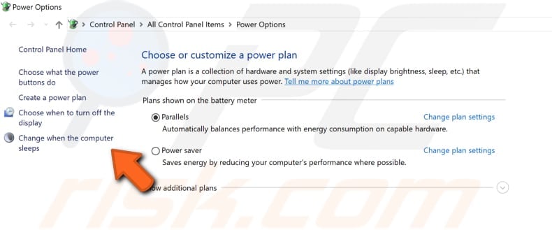 Personalizar la configuración de energía paso 3