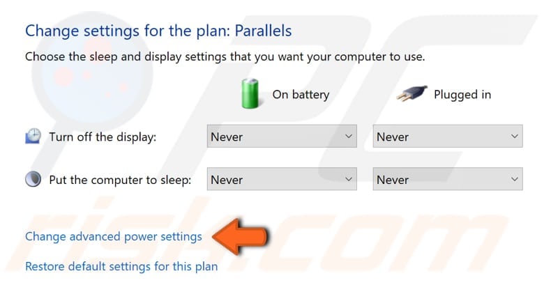 Personalizar la configuración de energía paso 4