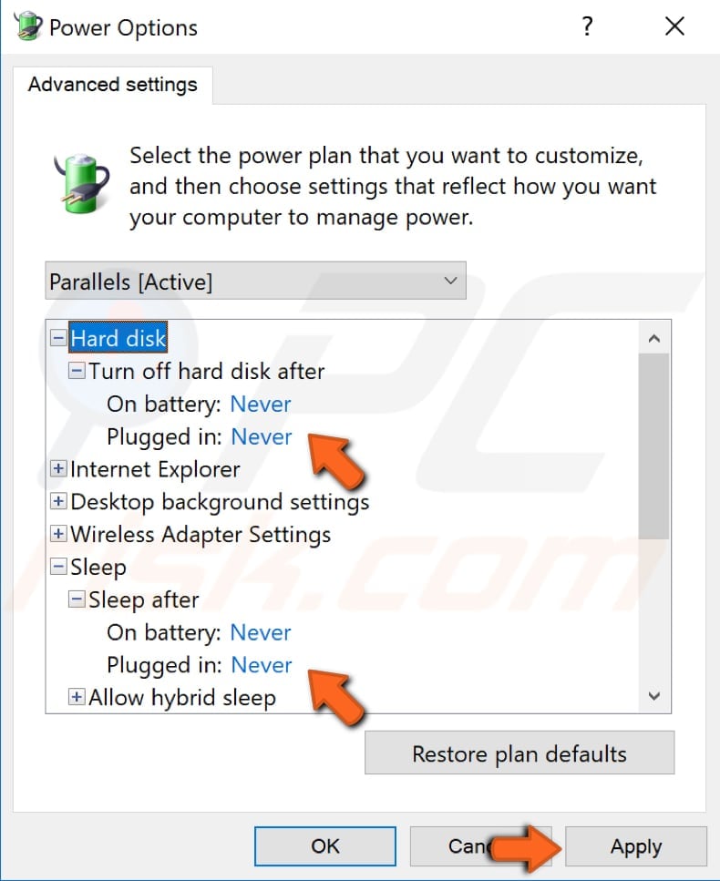 Personalizar la configuración de energía paso 5