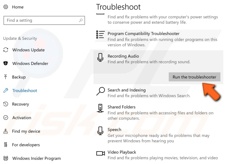 Ejecutar el solucionador de problemas de Windows paso 2