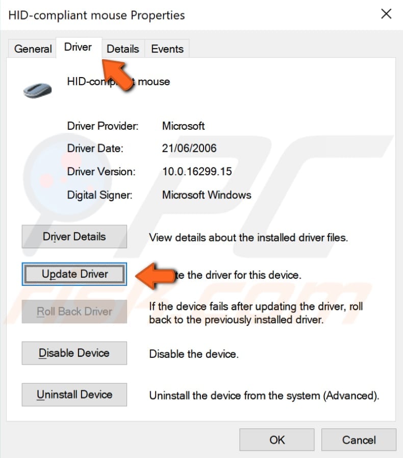 Actualice el controlador de su mouse - paso 3