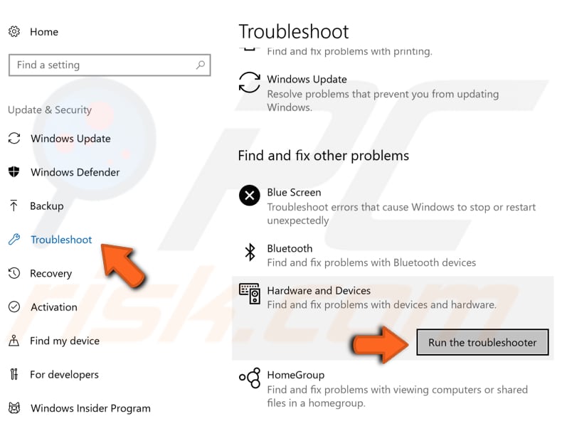 Ejecute el solucionador de problemas de Windows - paso 2