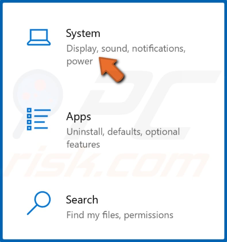 Ir a la configuración del sistema