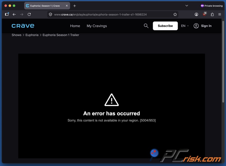 Contenido de Crave no disponible en su región