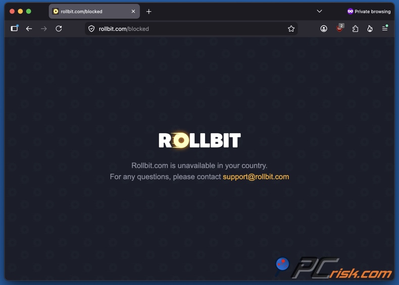 Rollbit unavailable in your country