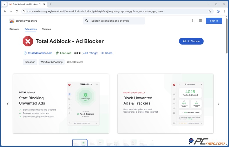 Total AdBlock Chrome extensión