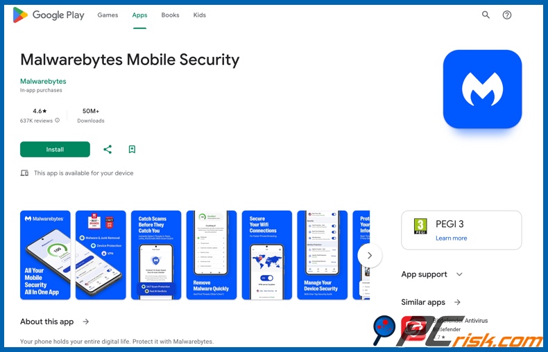 Malwarebytes en Google Play