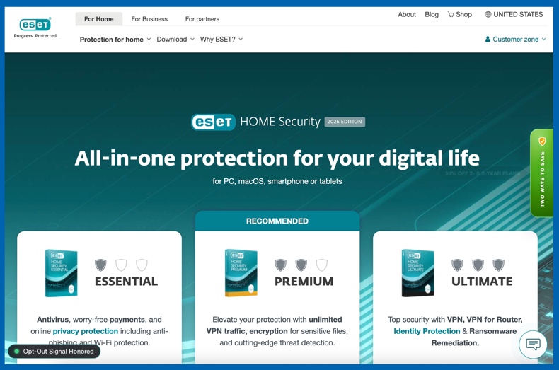 Inicio de ESET