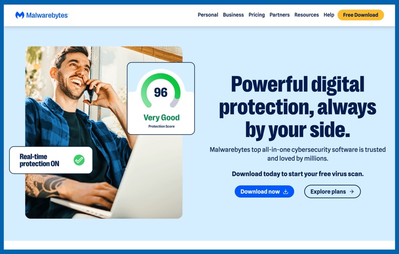 Inicio de Malwarebytes