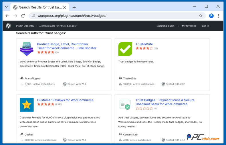 Plugins de sellos de confianza en WordPress