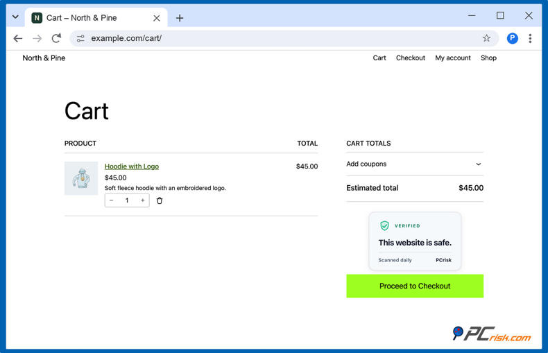 Sello de confianza en el carrito de WooCommerce
