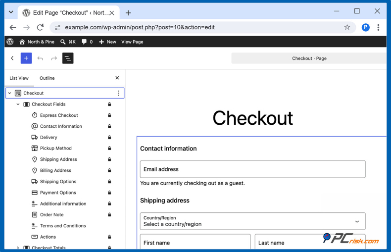 Bloque de finalizar compra de WooCommerce