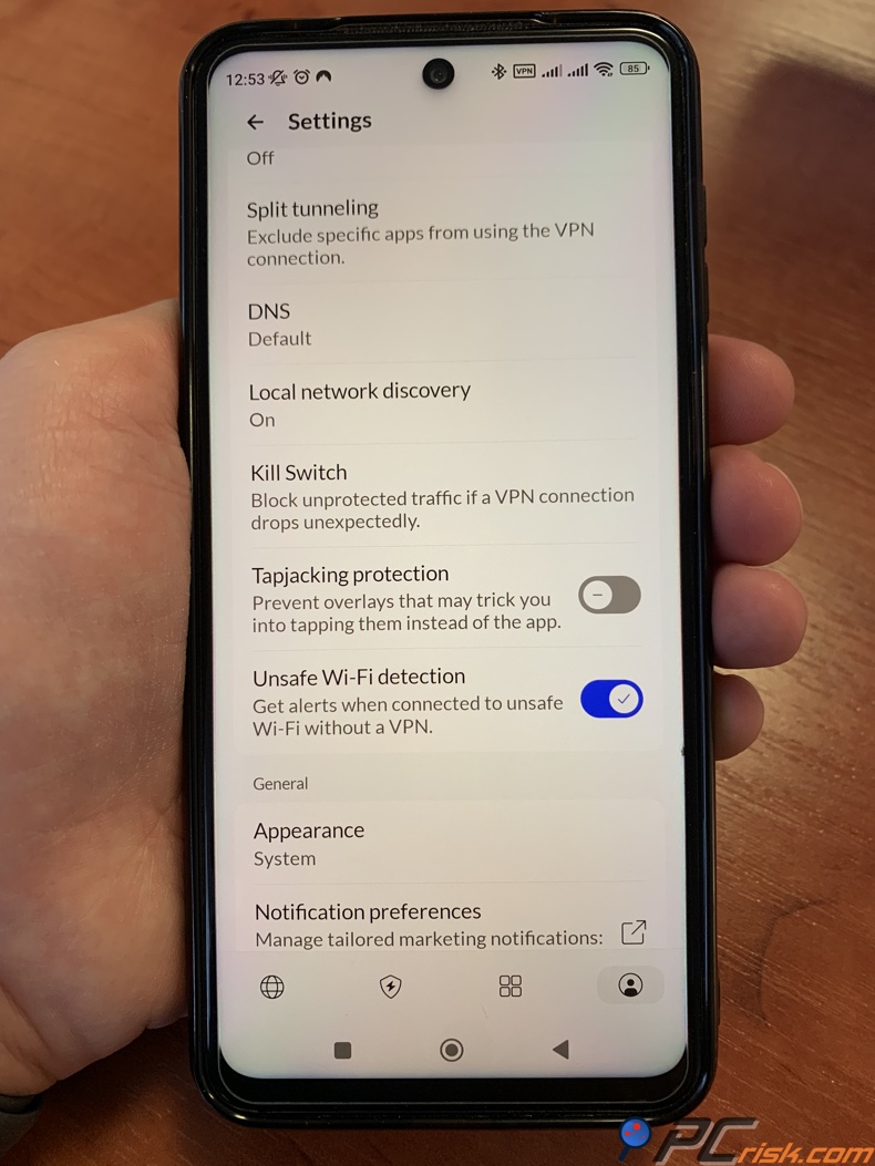 Kill Switch de NordVPN en Android