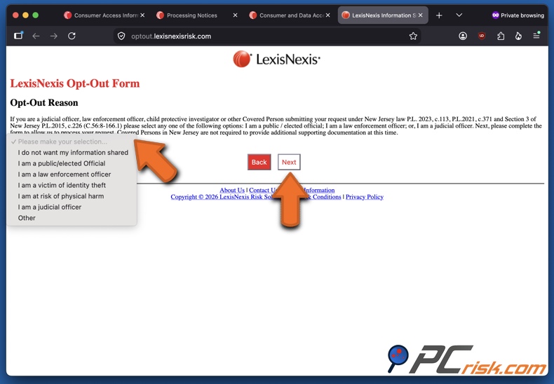 LexisNexis opt-out 9