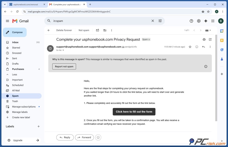 Correo de verificación recibido