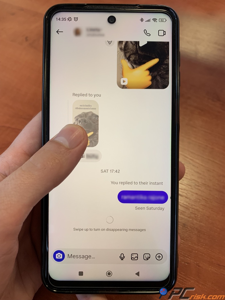 Activar los mensajes que desaparecen de Instagram