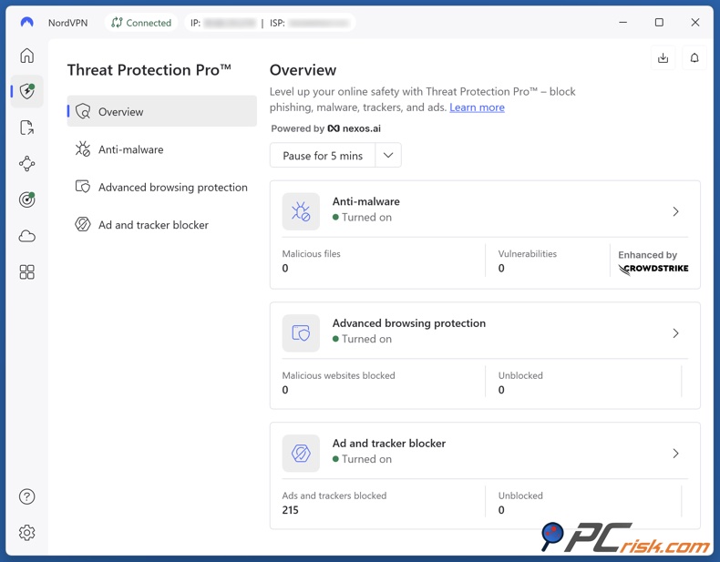Habilitar NordVPN Threat Protection
