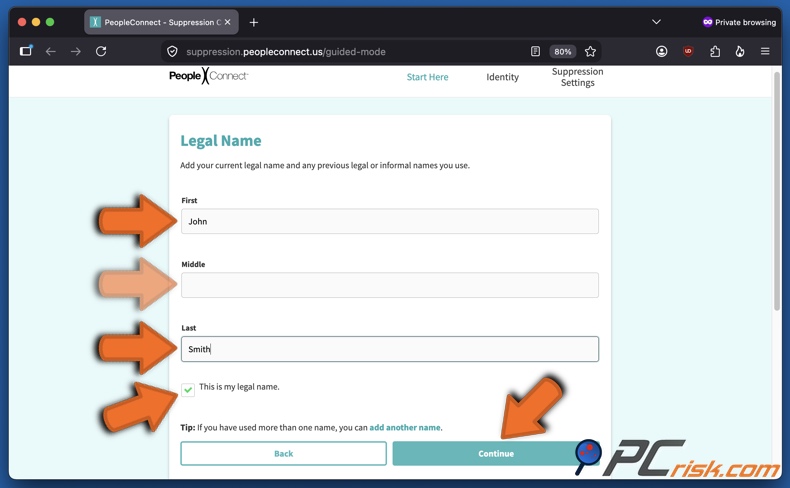 Intelius opt-out 8
