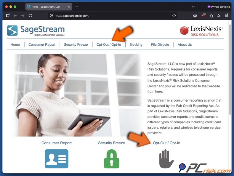 SageStream opt-out 1