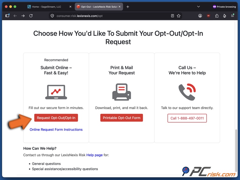 SageStream opt-out 2.2