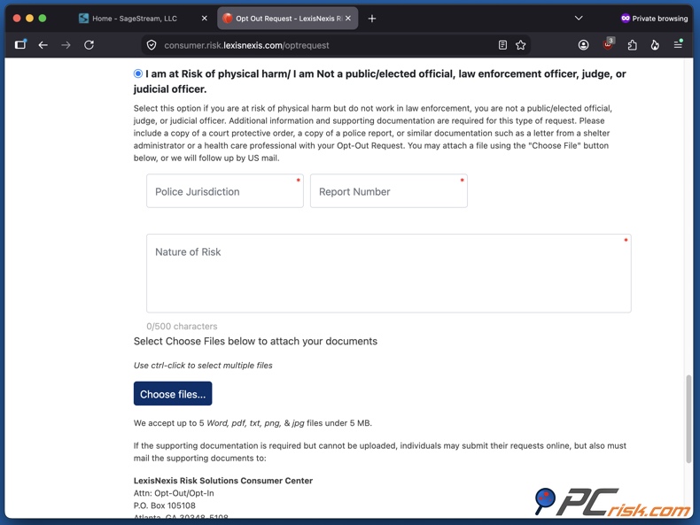SageStream opt-out 3.5