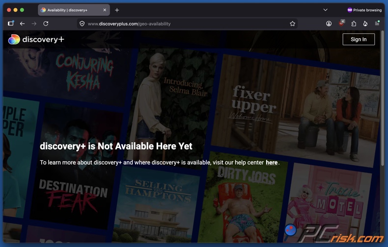 Discovery plus no disponible