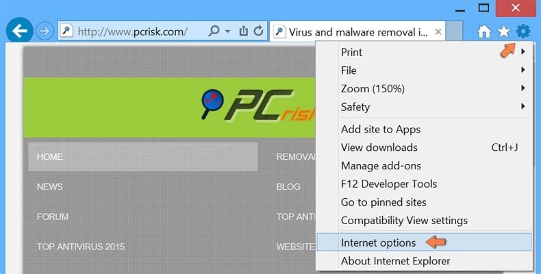 Cómo restablecer la configuración predeterminada de Internet Explorer en Windows 8 - accediendo 