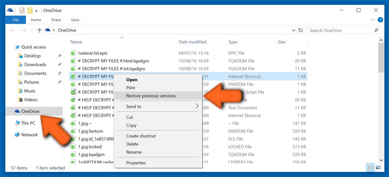 restaurar versiones previas en onedrive 