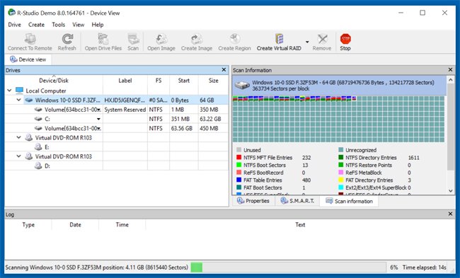 software para la recuperación de archivos - r-studio