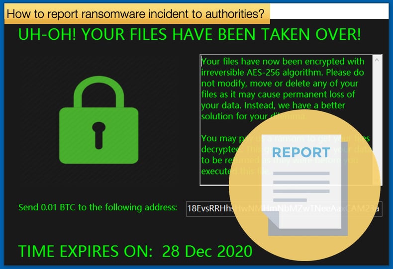 Informar incidentes de ransomware a las autoridades